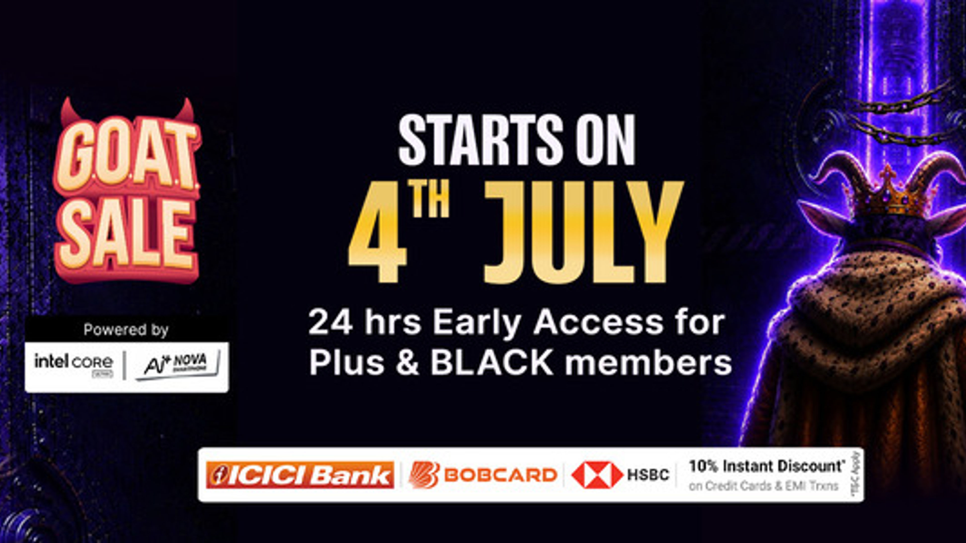 A banner image of Flipkart GOAT Sale.
